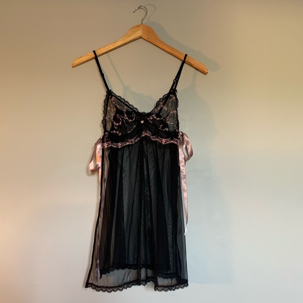 LISE CHARMEL Black Lace Baby Doll Small